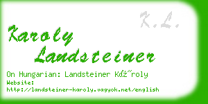 karoly landsteiner business card
